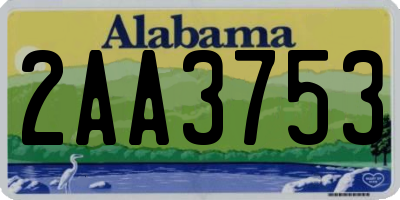 AL license plate 2AA3753