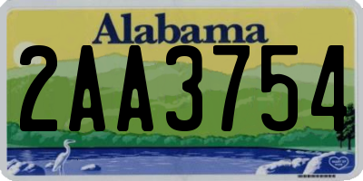 AL license plate 2AA3754