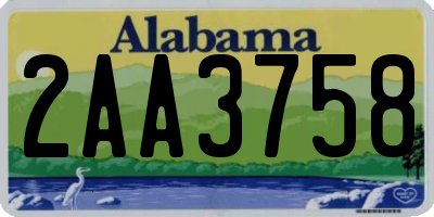 AL license plate 2AA3758
