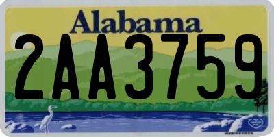AL license plate 2AA3759