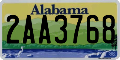 AL license plate 2AA3768