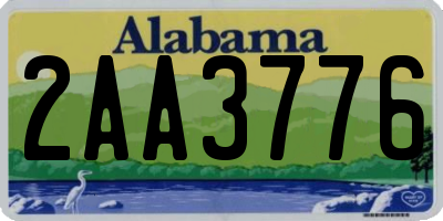 AL license plate 2AA3776