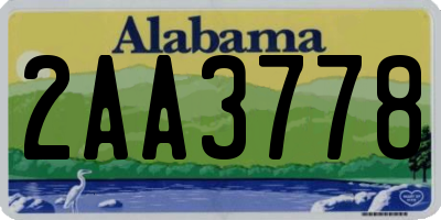 AL license plate 2AA3778