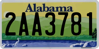 AL license plate 2AA3781