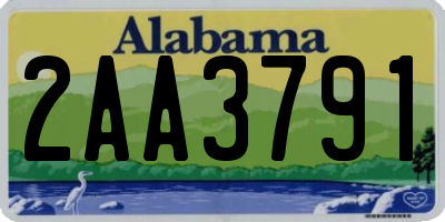 AL license plate 2AA3791