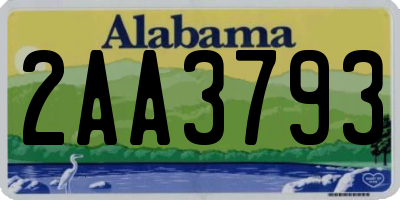 AL license plate 2AA3793