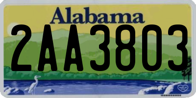 AL license plate 2AA3803