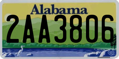 AL license plate 2AA3806