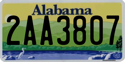 AL license plate 2AA3807
