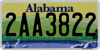 AL license plate 2AA3822