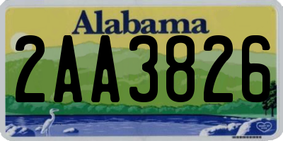 AL license plate 2AA3826