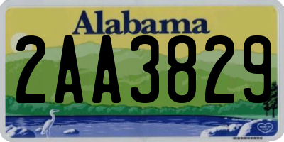 AL license plate 2AA3829