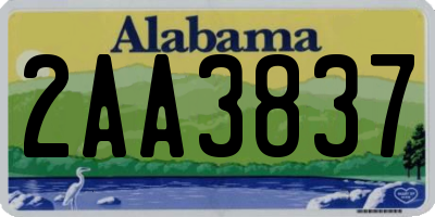 AL license plate 2AA3837