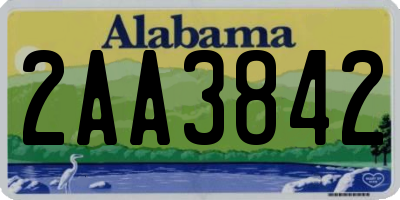 AL license plate 2AA3842