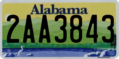 AL license plate 2AA3843
