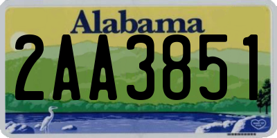 AL license plate 2AA3851