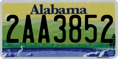 AL license plate 2AA3852