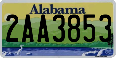 AL license plate 2AA3853