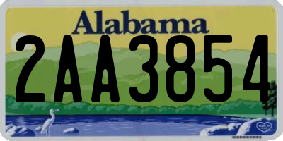 AL license plate 2AA3854
