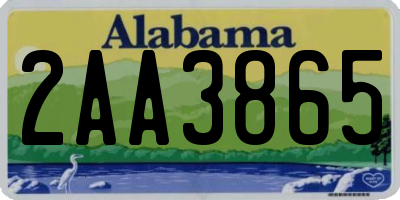AL license plate 2AA3865