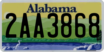 AL license plate 2AA3868