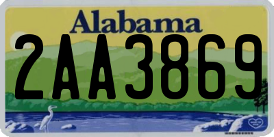 AL license plate 2AA3869