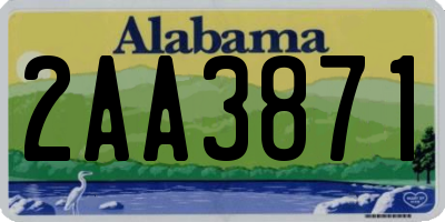 AL license plate 2AA3871