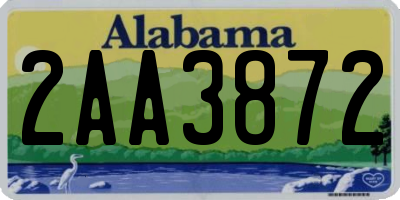AL license plate 2AA3872