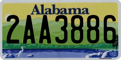 AL license plate 2AA3886