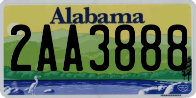 AL license plate 2AA3888