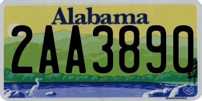 AL license plate 2AA3890