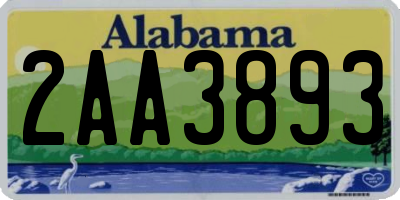 AL license plate 2AA3893