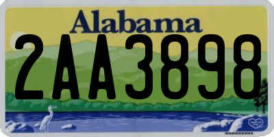 AL license plate 2AA3898