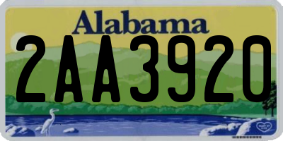 AL license plate 2AA3920