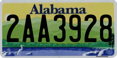 AL license plate 2AA3928