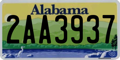 AL license plate 2AA3937