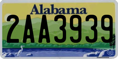 AL license plate 2AA3939