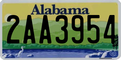 AL license plate 2AA3954