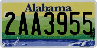 AL license plate 2AA3955