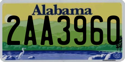 AL license plate 2AA3960