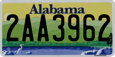 AL license plate 2AA3962