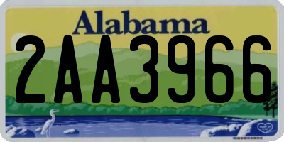 AL license plate 2AA3966