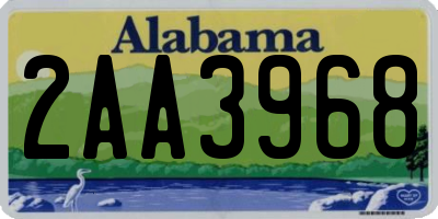 AL license plate 2AA3968
