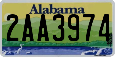 AL license plate 2AA3974