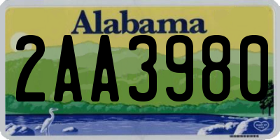 AL license plate 2AA3980