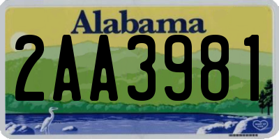 AL license plate 2AA3981