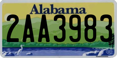 AL license plate 2AA3983