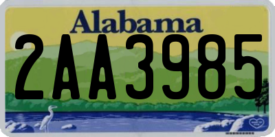 AL license plate 2AA3985