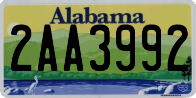 AL license plate 2AA3992