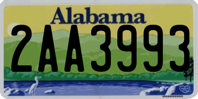 AL license plate 2AA3993